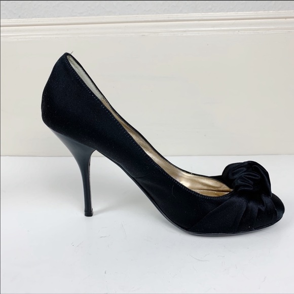 Dune Black Satin Dress Heels 6.5  C29 g3 - Picture 5 of 8